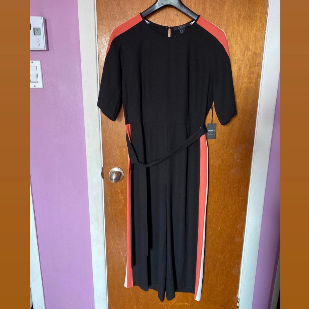 Black wide leg jumpsuit L